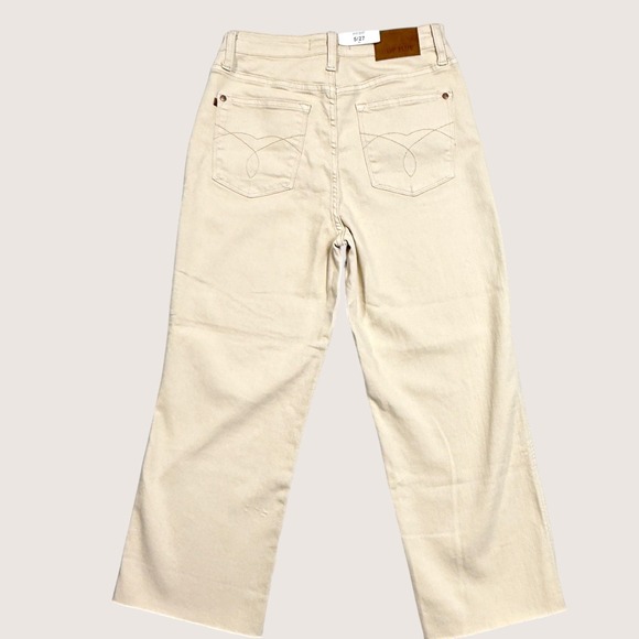 Judy Blue High Waist Cream Jeans Size 5/27 Garment Dyed Raw Hem NWT - Picture 2 of 14